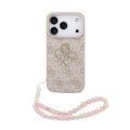 Guess PU 4G Metal Logo Strap zadný kryt pre iPhone 17 Pro Pink