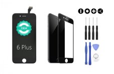 MULTIPACK - Černý LCD displej iPhone 6 Plus + 3D ochranné sklo + sada nářadí