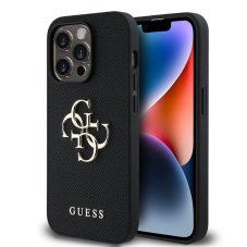 Guess PU Grained 4G Metal Logo zadný kryt pre iPhone 14 Pro Black Guess PU Grained 4G Metal Logo zadný kryt pre iPhone 14 Pro Black