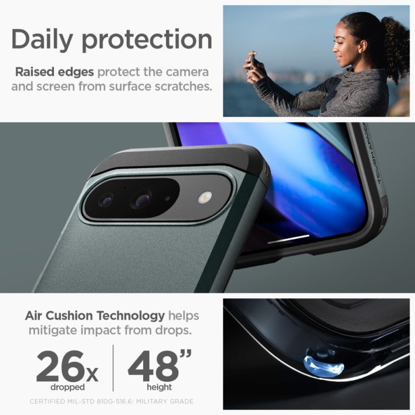 Kryt Spigen Tough Armor Google Pixel 9 / 9 Pro Abyss Green