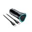 Autótöltő Autótöltő Blue Star USB C Qc3.0 Pd Afc 3A 20W + kábel USB C-ről USB C-re Black