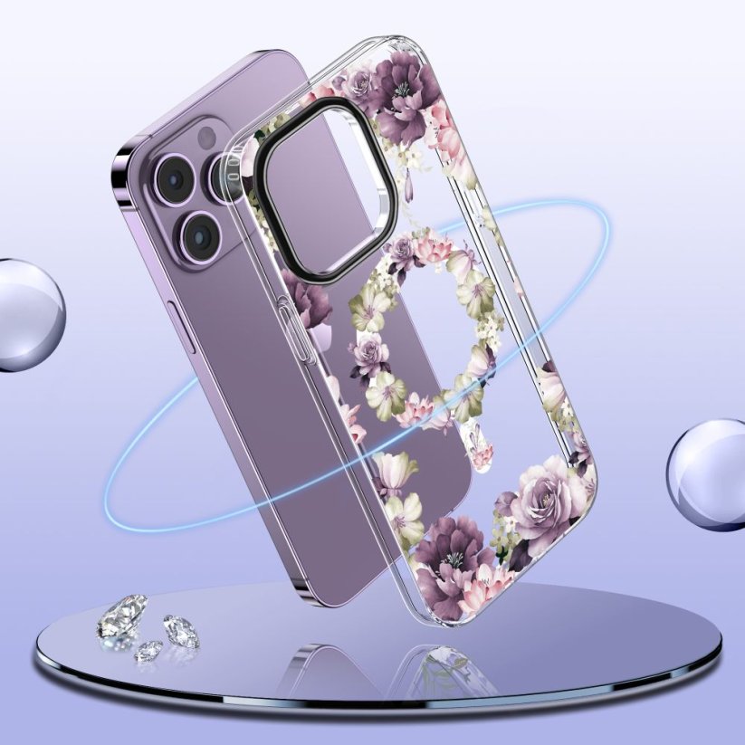 Kryt Tech-Protect Magmood Magsafe iPhone 15 Rose Floral