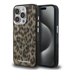 Karl Lagerfeld IML Leopard MagSafe zadný kryt pre iPhone 15 Pro Max Brown