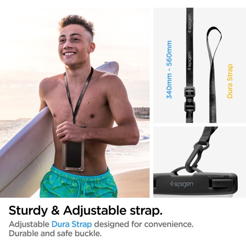 Vodeodolné púzdro Spigen A610 Universal Waterproof Floating Case Crystal Clear