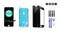 MULTIPACK - Fekete LCD kijelző iPhone 7 Plus + LCD ragasztó (a kijelző alatti ragasztó) + 3D védőüveg + szerszámkészlet