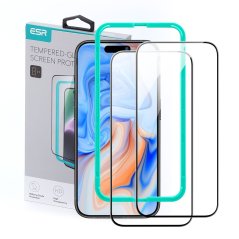 2ks v balení, set ochranných skiel ESR Tempered Glass 2-Pack iPhone 15 Black 2ks v balení, set ochranných skiel ESR Tempered Glass 2-Pack iPhone 15 Black