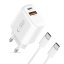 Tech-Protect Nca20 2portová síťová nabíječka PD 20W / QC3.0 + kabel Type-C Bílá