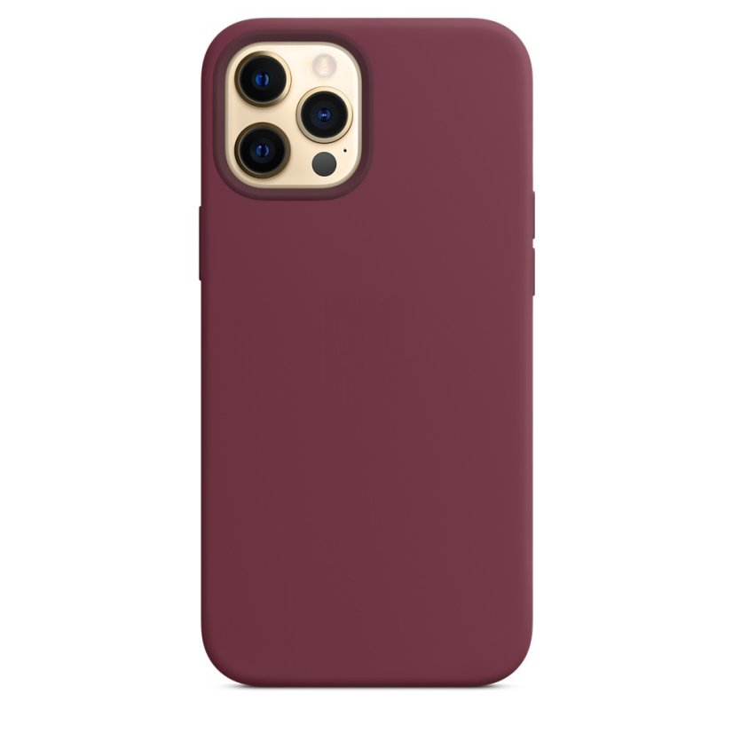 iPhone 12/12 Pro Silicone Case s MagSafe - Plum design (bordový)