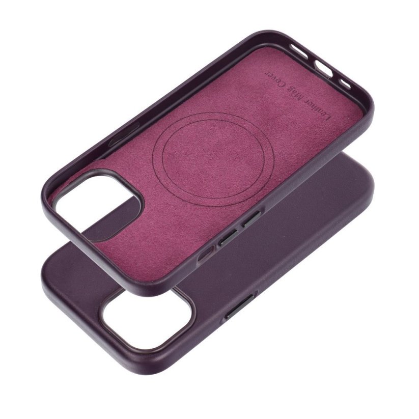 Kryt Leather Mag Cover Case iPhone 15 Dark Violet