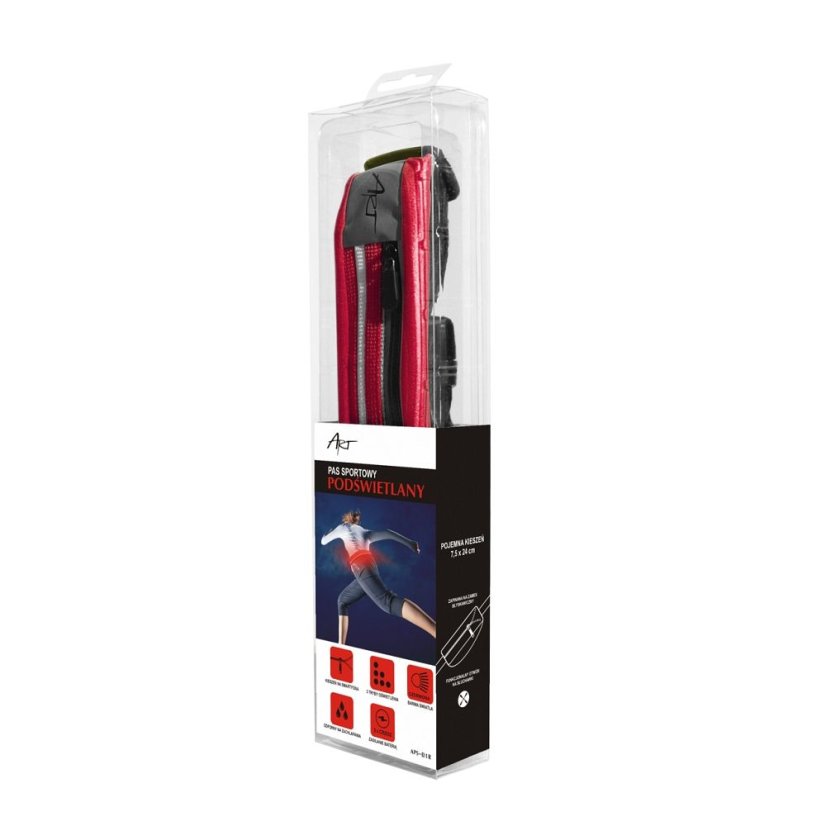 Tok Art Sport Belt With Case And Light Aps-01R Red