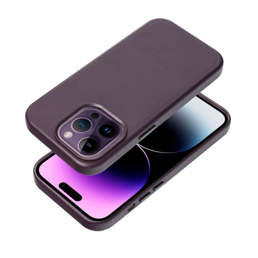 Kryt Leather Mag Cover Case iPhone 14 Pro Dark Violet