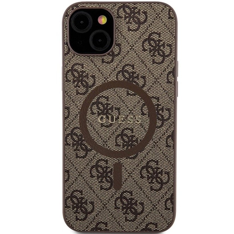 Kryt Original Faceplate Case Guess Guhmp15Mg4Gfrw iPhone 15 Plus / 14 Plus 6.7" (Leather 4G Metal Logo / Brown)