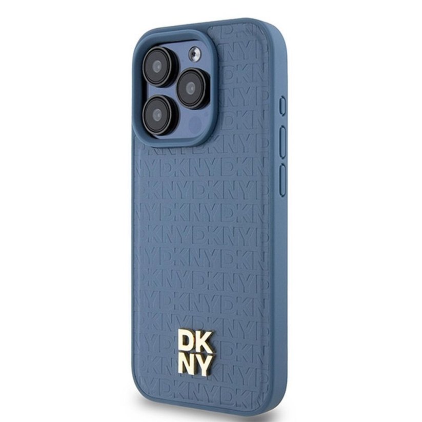 Kryt DKNY Case iPhone 15 Pro s MagSafe Dkhmp15Lpshrpsb (DKNY Hc Magsafe Pu Repeat Pattern W/Stack Logo) Blue