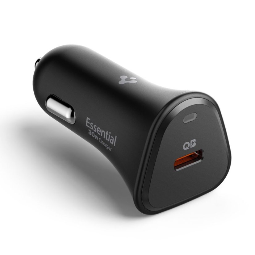 Spigen Essential Ev301 1 portos autós töltő 30W Black