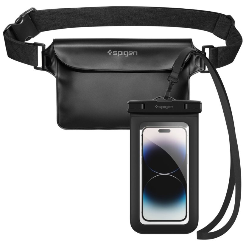 Vodeodolné púzdro Spigen A621 Universal Waterproof Case & Waist Bag Black