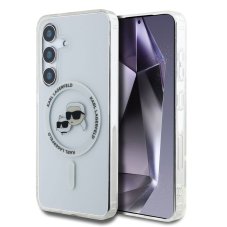Karl Lagerfeld IML K&CH Heads MagSafe zadný kryt pre Samsung Galaxy S25 Transparent