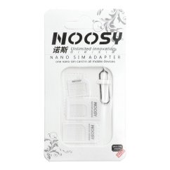 Redukcia Adapters Nano Sim/Micro, Micro Sim And Nano/Sim (Noosy 3v1) White