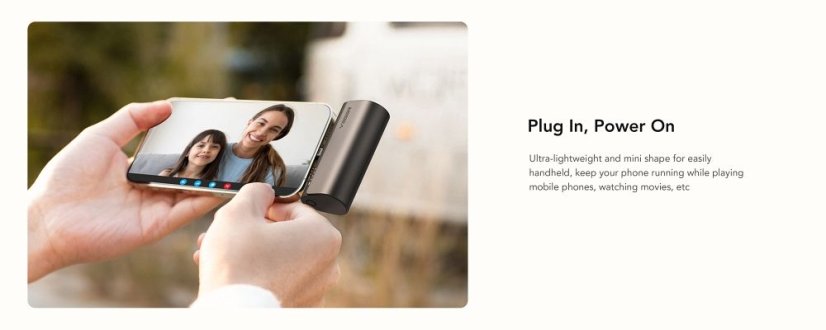 Powerbanka Powerbank Veger Plugon (W0556P) Pd Qc3.0 3A 20W 5000 mAh With A Built-In Connector Lightning Black