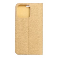 Kryt Forcell LUNA Book Gold  iPhone 14   zlatý