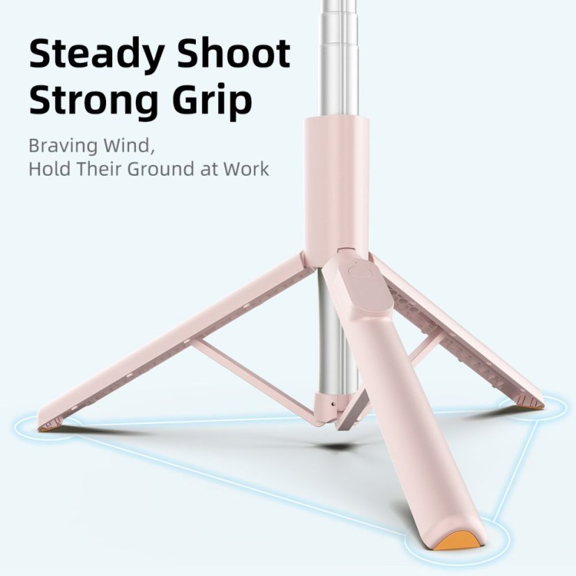 Selfie tyč Tech-Protect L09S Bluetooth Selfie Stick Tripod Pink