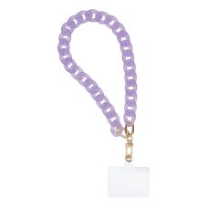 Panama Phone Lanyard, Phone Pendant / Cord Length 40cm (20cm In The Loop) / On Wrist - Purple