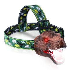 Head Flashlight Led Kids With Dinosaur Ipx4 15Lm Brown