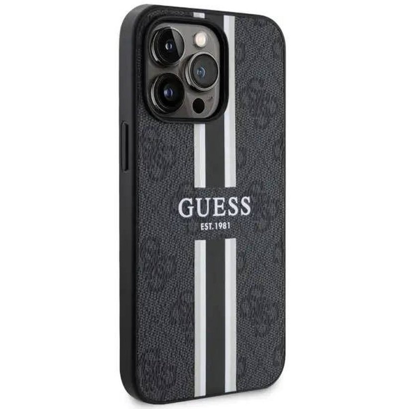 Kryt Original Faceplate Case Guess Guhmp13Lp4Rpsk iPhone 13 Pro (s MagSafe 4G Printed Stripes / Black)