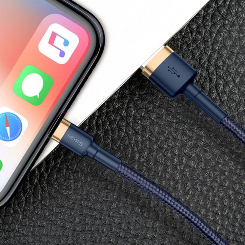 KÁBEL BASEUS CAFULE LIGHTNING CABLE 200CM NAVY BLUE/GOLD