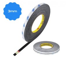 3M - oboustranná lepicí páska - 3 mm x 50 m (černý)