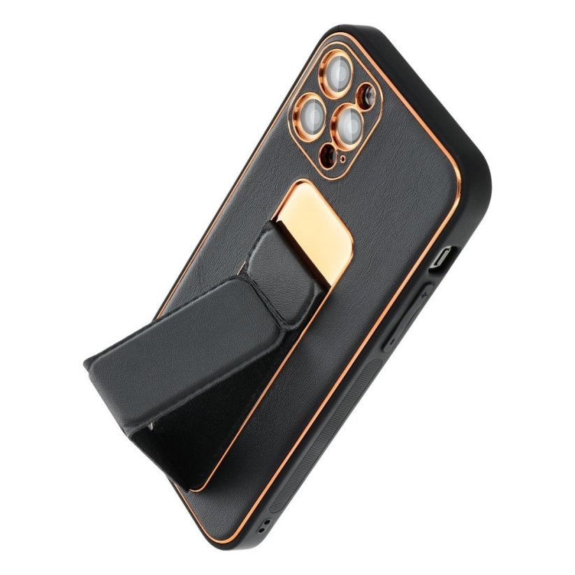 LEATHER Case Kickstand  Samsung Galaxy A34 5G čierny