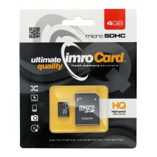 Pamäťová karta Imro Memory Card Microsd 4Gb 100Mb/S Class 10 Uhs I With Adapter Sd
