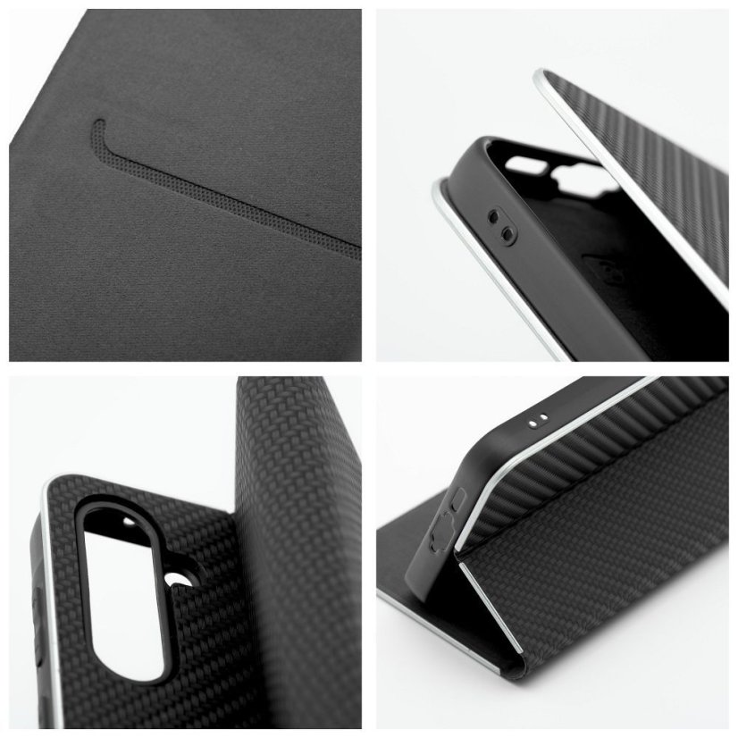 Kryt Flip Case Huawei P Smart 2019 Luna Book Carbon Black