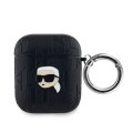 Karl Lagerfeld PU Embossed Karl Head tok az AirPods 1/2-hez Black