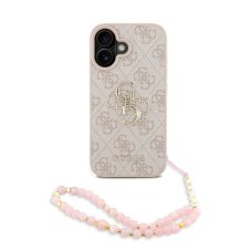 Guess PU 4G Metal Logo Strap zadní kryt pro iPhone 16 Pink Guess PU 4G Metal Logo Strap zadní kryt pro iPhone 16 Pink