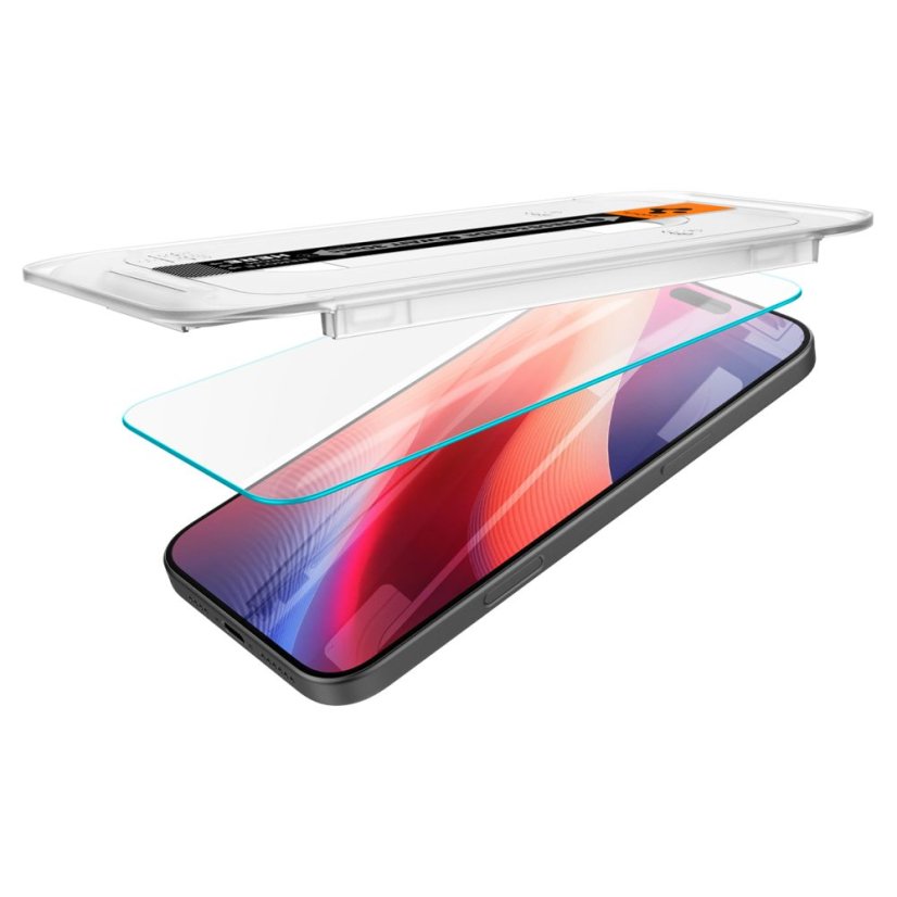 edzett védőüveg Spigen Glas.Tr "Ez Fit Ac" 2-Pack iPhone 16 Pro / 17 / 17 Pro átlátszó