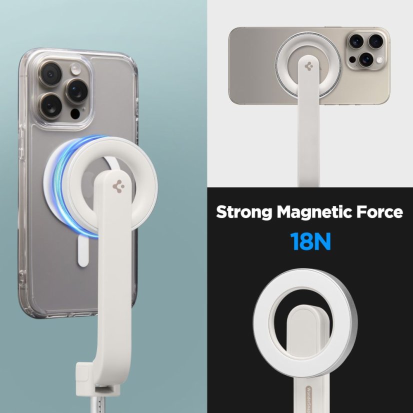 Selfie tyč Spigen S571W Magsafe Bluetooth Selfie Stick Tripod Dune Beige