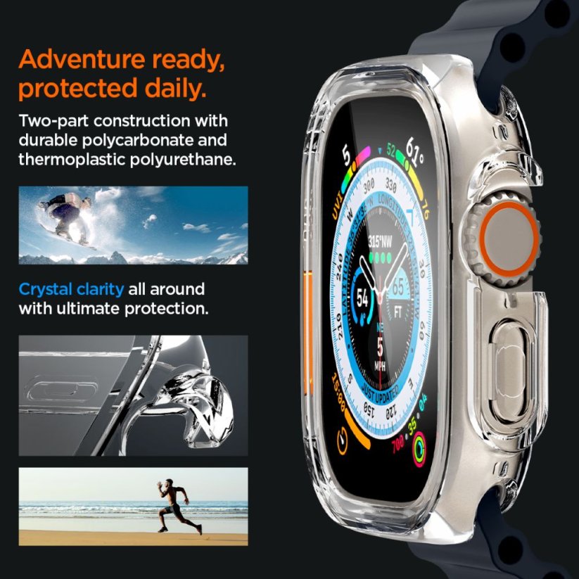 Kryt Spigen Ultra Hybrid Apple Watch Ultra 1 / 2 (49 mm) Crystal Clear