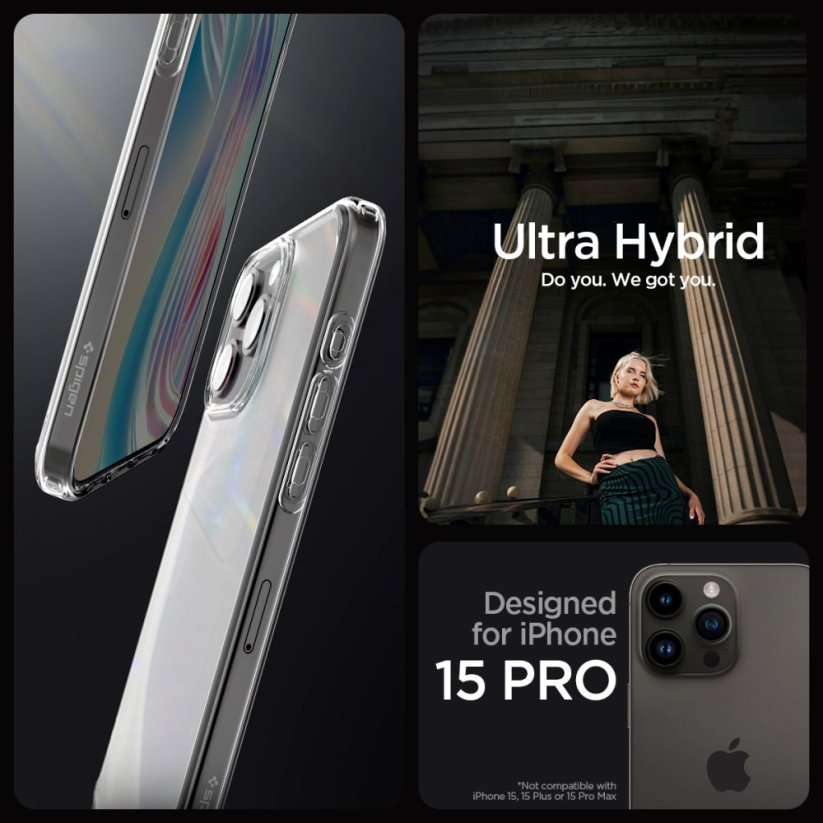 Kryt Spigen Ultra Hybrid iPhone 15 Pro Frost Clear