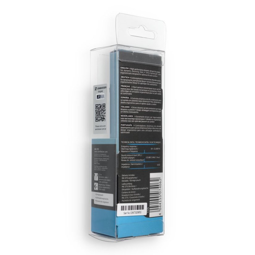 Slúchadlá Wire Earphones Jack 3,5 mm Sennheiser Mx375 Black