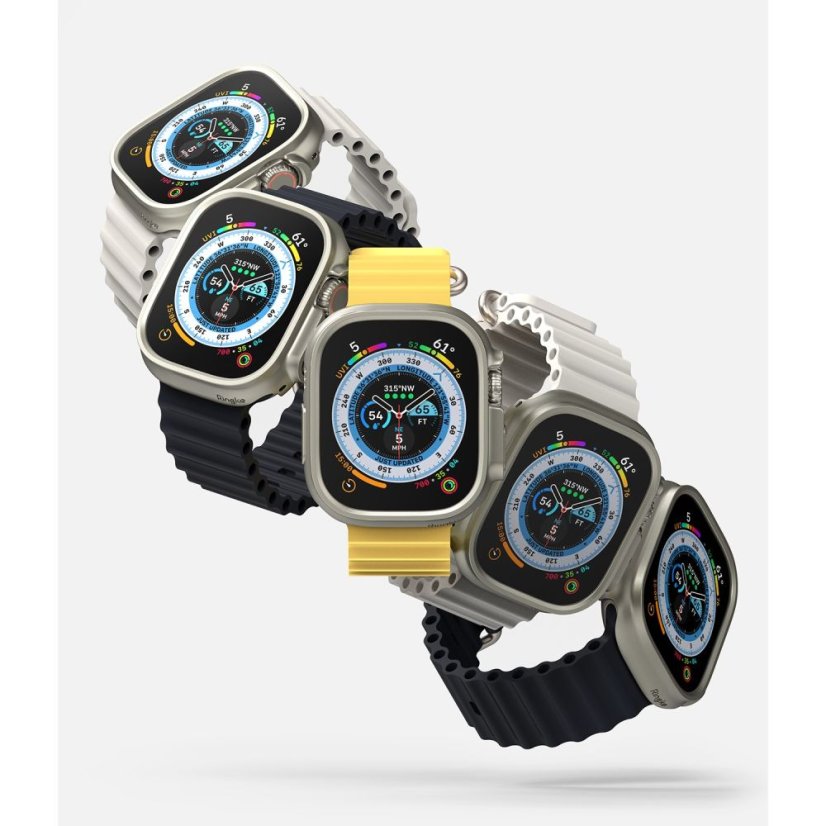 2ks v balení, set krytov Ringke Slim 2-Pack Apple Watch Ultra 1 / 2 (49 mm) Clear & Titanium Grey