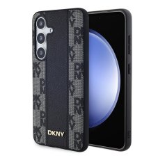 DKNY PU Leather Checkered Pattern Magsafe zadní kryt pro Samsung Galaxy S24 Black