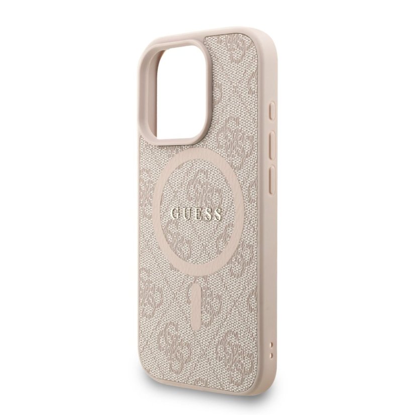 Guess PU Leather 4G Colored Ring Strap MagSafe zadný kryt pre iPhone 16 Pro Max Pink