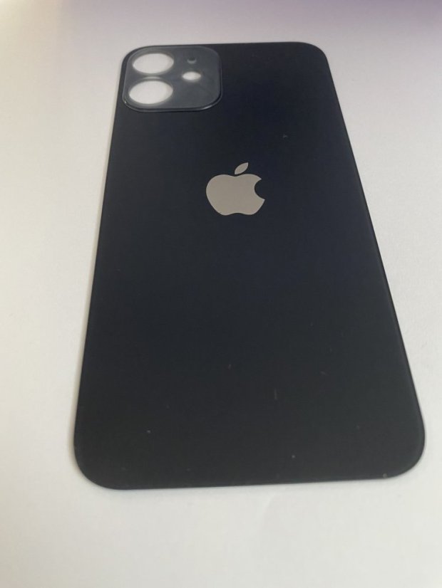 Apple iPhone 12 - Sklo zadného housingu so zväčšeným otvorom na kameru (Black)