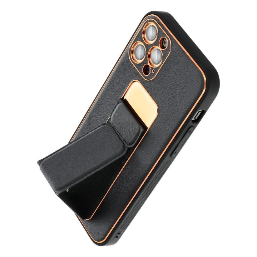 Forcell LEATHER Case Kickstand  Samsung Galaxy A02S čierny