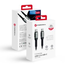 Kábel Cable USB C to USB C Forcell F-Energy Qc4.0 Pd 5A 240W Cafule 1,2 M C263 Black