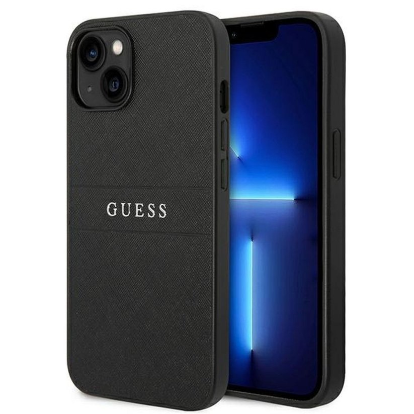 Kryt Original Faceplate Case Guess Guhcp14Mpsasbbk iPhone 14 Plus (Saffiano With Metal Logo / Black)