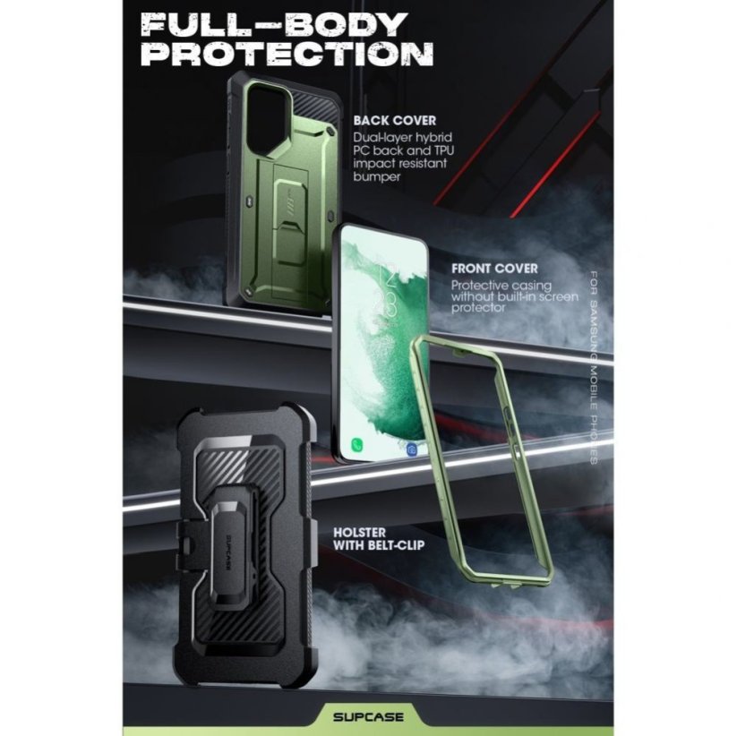 KRYT SUPCASE UNICORN BEETLE PRO 2-SET SAMSUNG GALAXY S23 ULTRA GULDAN