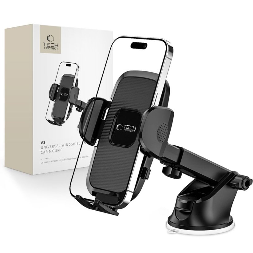 Držiak do auta Tech-Protect V3 Universal Windshield & Dashboard Car Mount Black