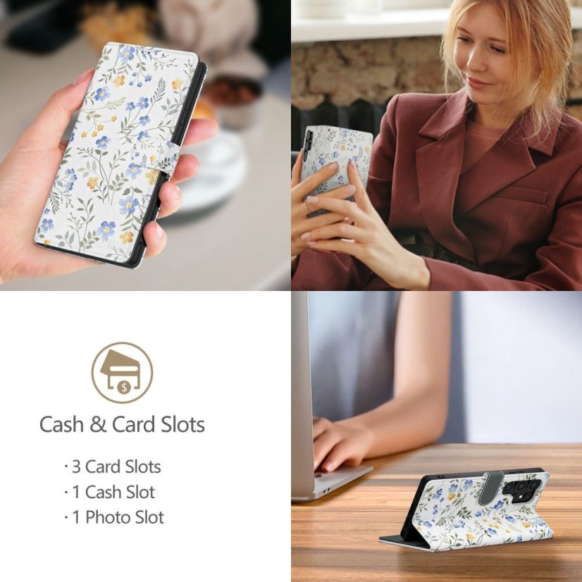 Kryt Tech-Protect Wallet Xiaomi Redmi Note 14 Pro 5G / Pro+ Plus 5G / Poco X7 5G Spring Flowers