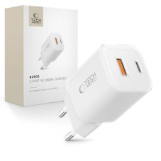 Nabíjačka do siete Tech-Protect Ncm33 2-Port Network Charger PD 33W / QC3.0 White